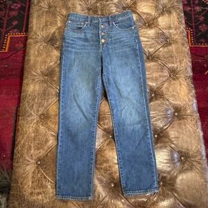 Madewell Straight Fit Crop Blue Jeans